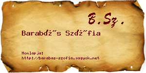 Barabás Szófia névjegykártya